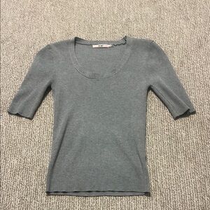 H&M Charcoal Ribbed Knit Tee